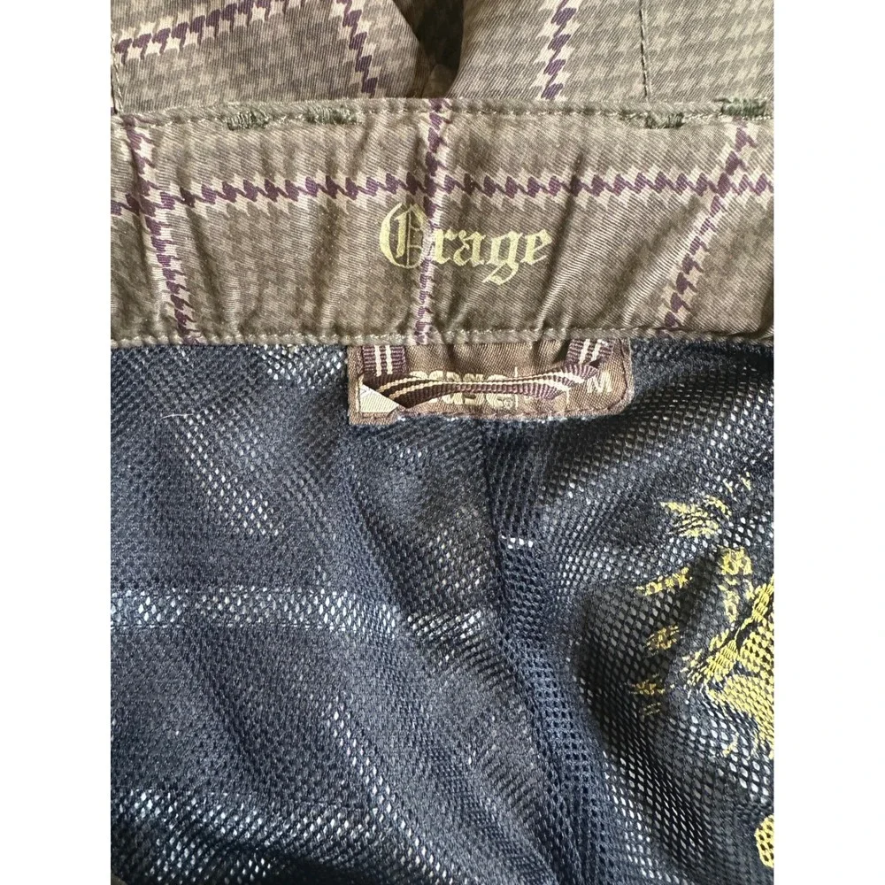 Orage Men's Olive Plaid Houndstooth Cargo Snow Ski Pants Size Medium